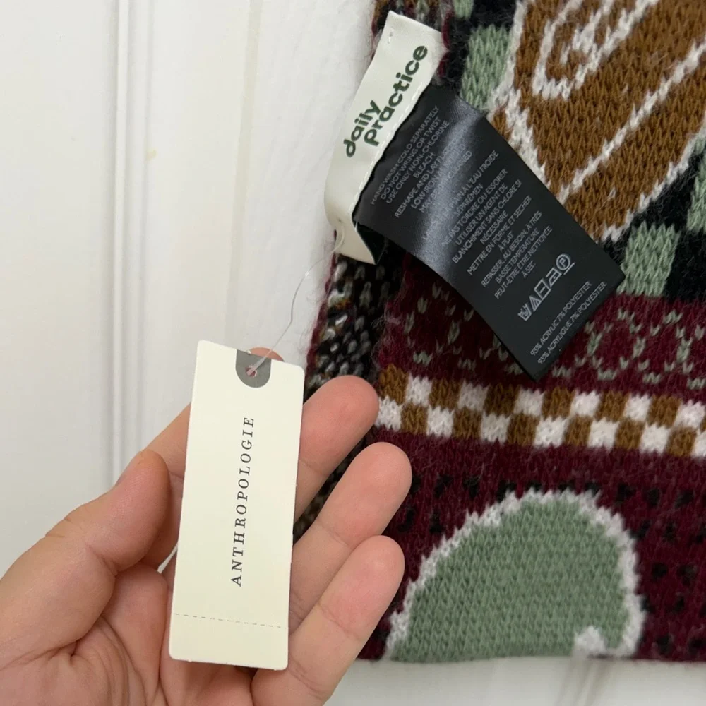 NWT Anthropologie Mariel Scarf Icon Edition Game Day Knit Winter